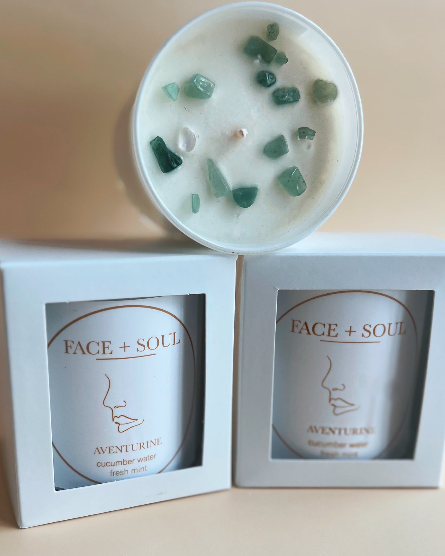 Aventurine Gemstone Infused Candle